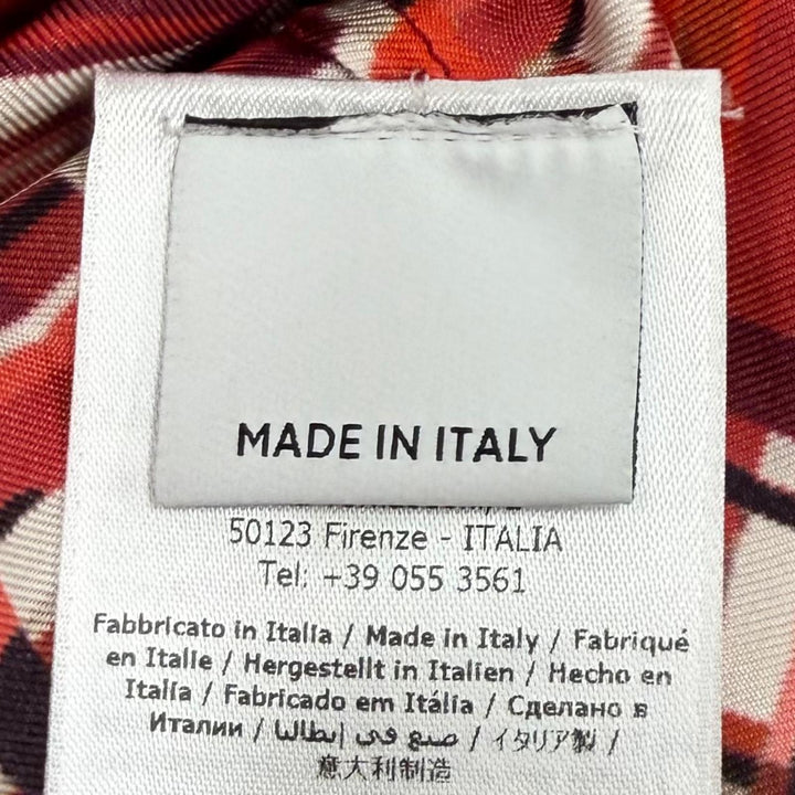 極美品★FERRAGAMO フェラガモ シルク100％ ロゴボタン付 総柄 長袖シャツ トップス マルチ 42 イタリア製 正規品 レディース