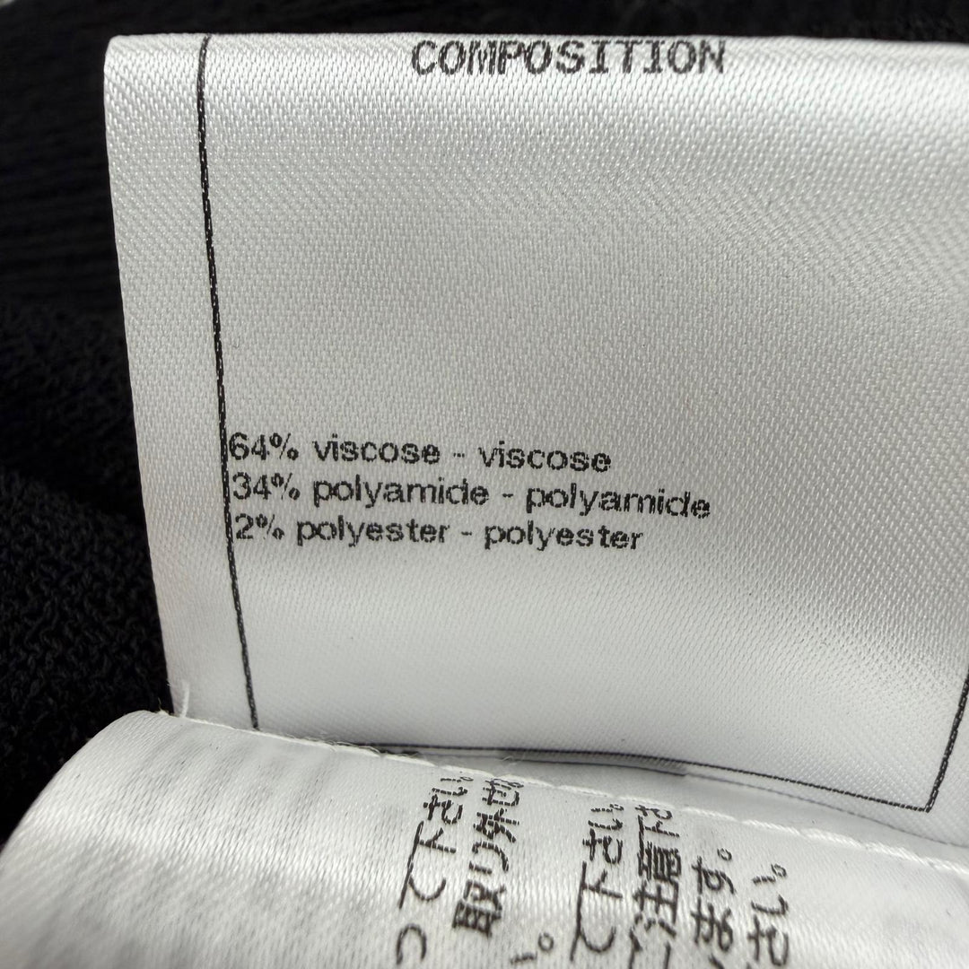 極美品☆CHANEL シャネル 20SS P64337K60204 フロントデザイン 長袖ニット カーディガン トップス ブラック 42 イタリア製 正規品