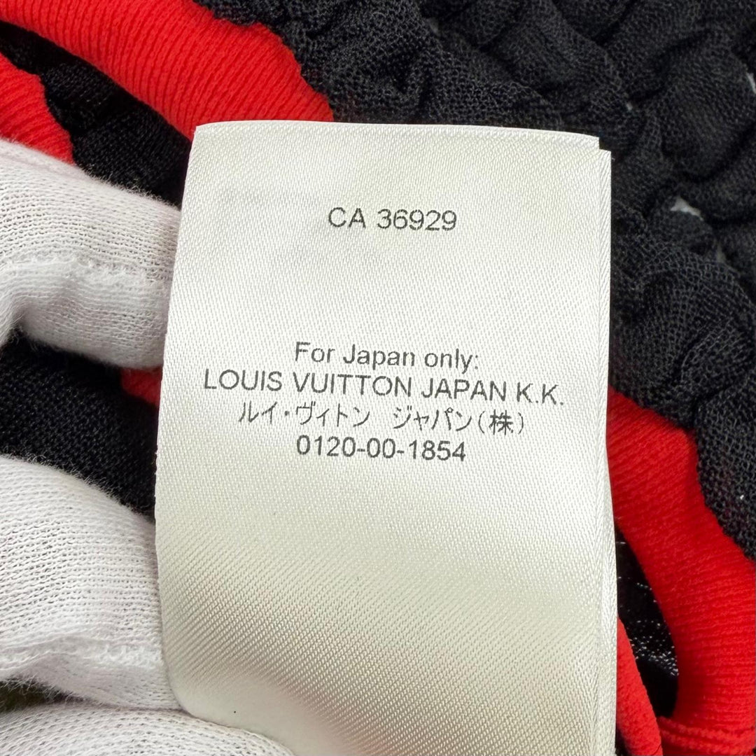 未使用品★LOUIS VUITTON ルイヴィトン 23SS シャーリング加工 クロップド丈 半袖 トップス ブラック M イタリア製 正規品 レディース