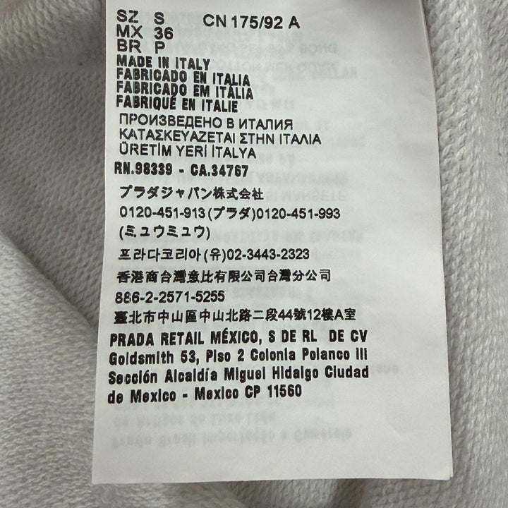 美品▼PRADA プラダ 23AW UJL26A コットン100% トライアングルロゴ 三角プレート プルオーバー スウェット ホワイト S 正規品 メンズ