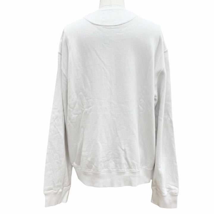 美品▼PRADA プラダ 23AW UJL26A コットン100% トライアングルロゴ 三角プレート プルオーバー スウェット ホワイト S 正規品 メンズ