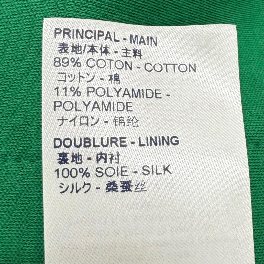 極美品★LOUIS VUITTON ルイヴィトン 裏地シルク100％ LVスタンプ モノグラム ZIP UP パーカー グリーン XS 伊製 正規品 レディース