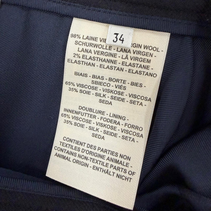 極美品☆HERMES エルメス 22AW 2H0304DN ウール ベルトデザイン 膝丈 フレアスカート ブラック 34 フランス製 正規品 レディース