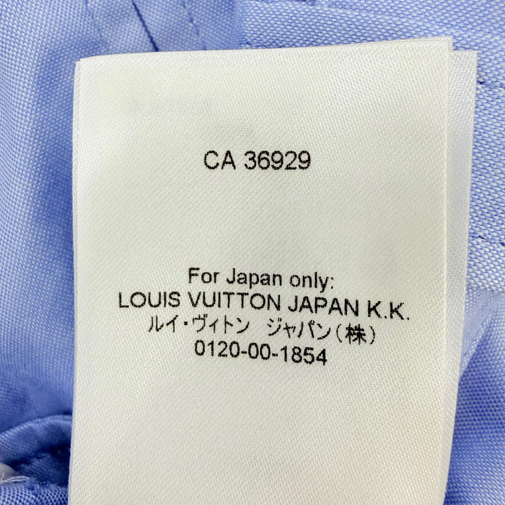 極美品☆LOUIS VUITTON ルイヴィトン 22SS コットン100％ LVロゴ刺繍入り パンツ ライトブルー 34 イタリア製 正規品 レディース