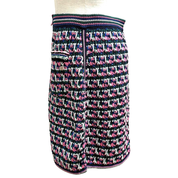 極美品★CHANEL シャネル 17S P56617K07412 ココマーク 総柄 ジップデザイン 台形 スカート マルチ 38 イタリア製 正規品 レディース