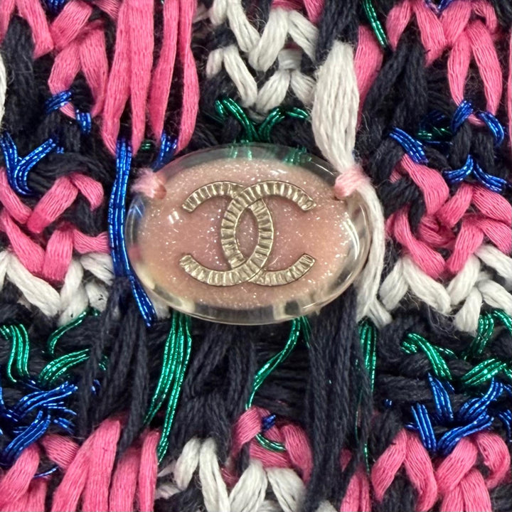 極美品★CHANEL シャネル 17S P56617K07412 ココマーク 総柄 ジップデザイン 台形 スカート マルチ 38 イタリア製 正規品 レディース