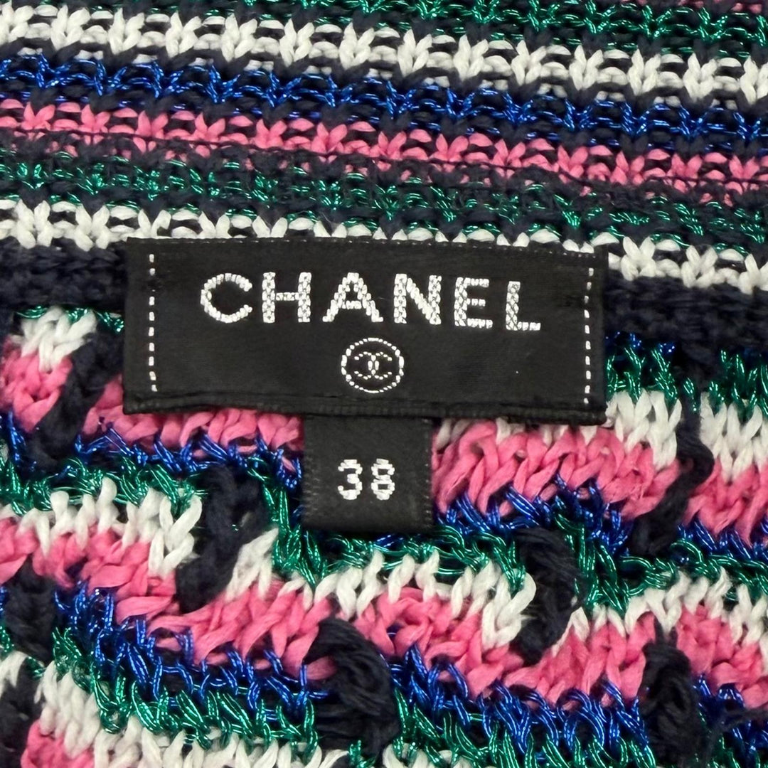 極美品★CHANEL シャネル 17S P56617K07412 ココマーク 総柄 ジップデザイン 台形 スカート マルチ 38 イタリア製 正規品 レディース
