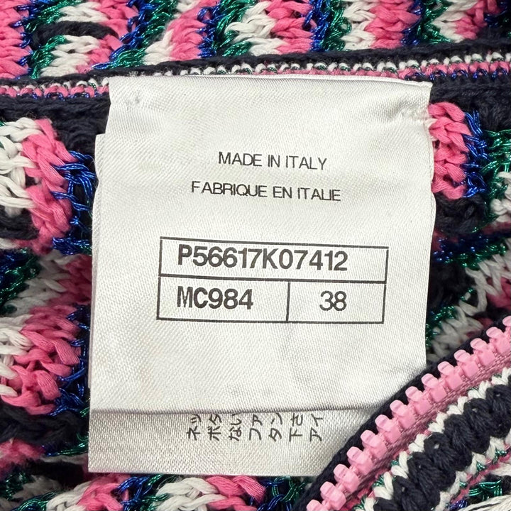 極美品★CHANEL シャネル 17S P56617K07412 ココマーク 総柄 ジップデザイン 台形 スカート マルチ 38 イタリア製 正規品 レディース