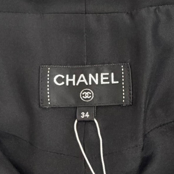 極美品△CHANEL シャネル P59395V36806 コットン100％ ココマーク アンカーボタン ワイドパンツ ボトムス ブラック 34 フランス製 正規品