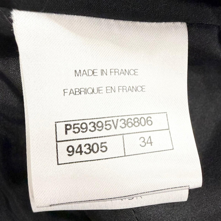 極美品△CHANEL シャネル P59395V36806 コットン100％ ココマーク アンカーボタン ワイドパンツ ボトムス ブラック 34 フランス製 正規品