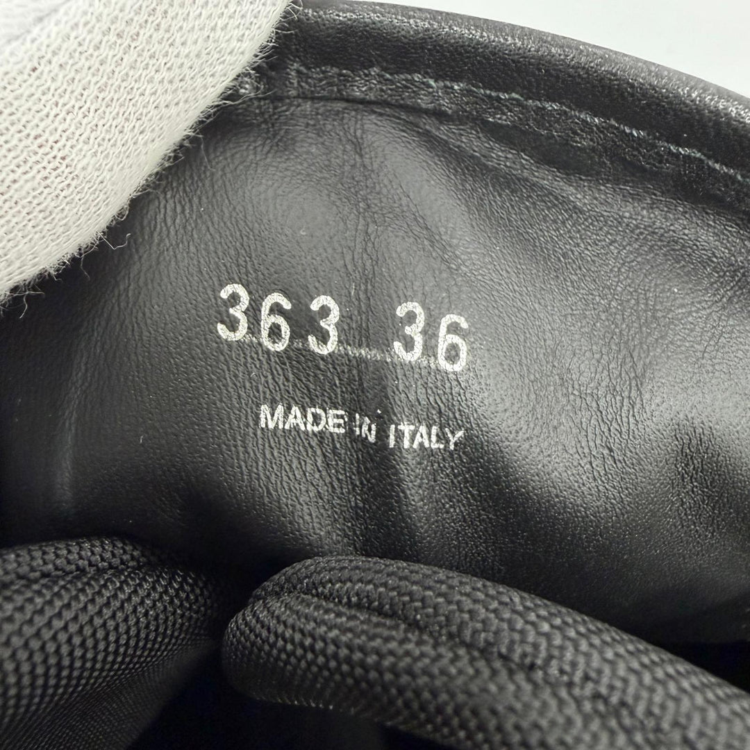 未使用品☆PRADA プラダ 1U363M モノリス ロゴ入り レースアップブーツ ショートブーツ ブラック 36 イタリア製 レディース 保存袋付き