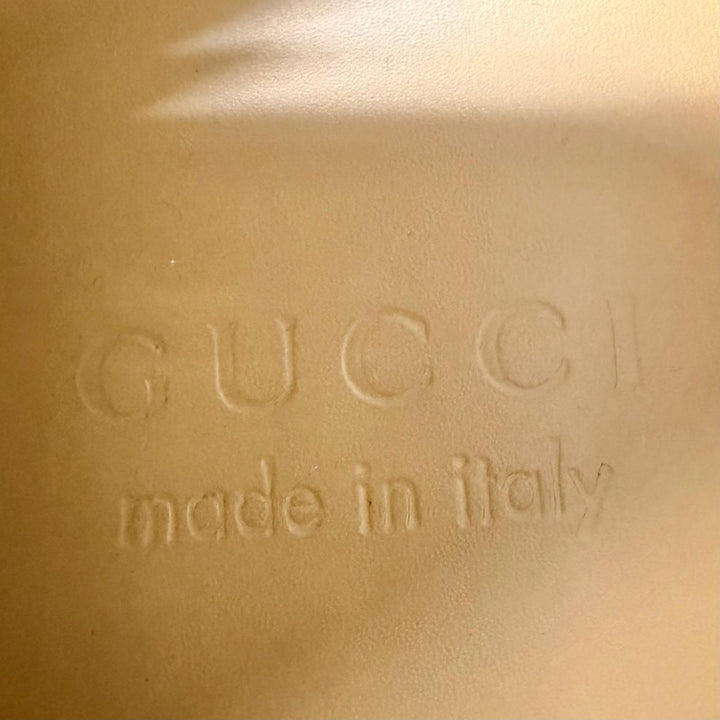 美品□GUCCI グッチ 658822 レザー ホースビット シルバー金具 厚底 ローファー ブラック 7.5 イタリア製 メンズ 箱・保存袋付き