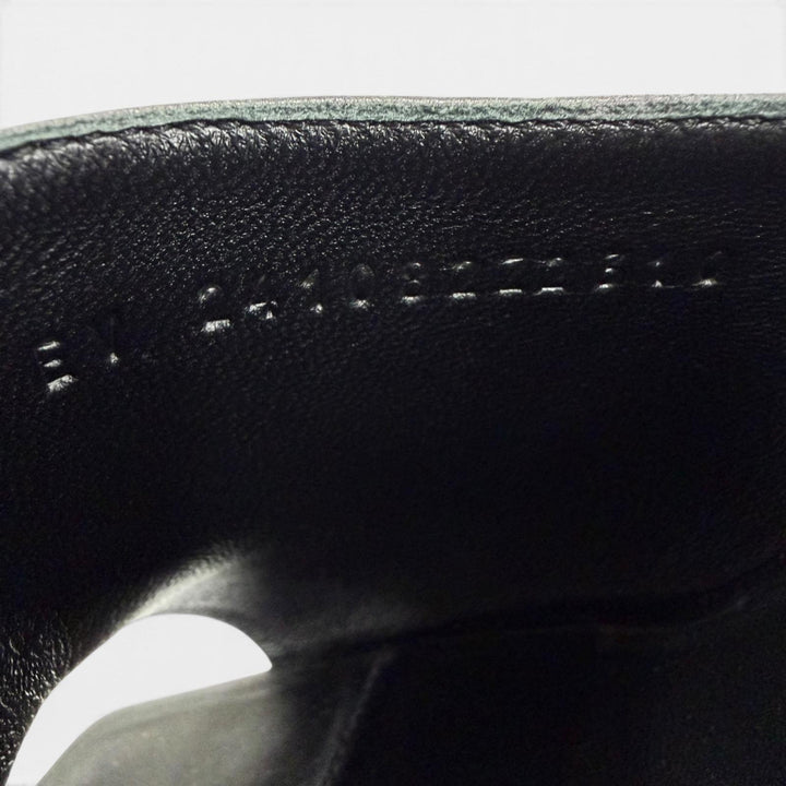極美品☆HERMES エルメス 241082Z アイコニック シルバー金具 シェーヌダンクルヒール レザー サンダル ブラック 38 伊製 レディース
