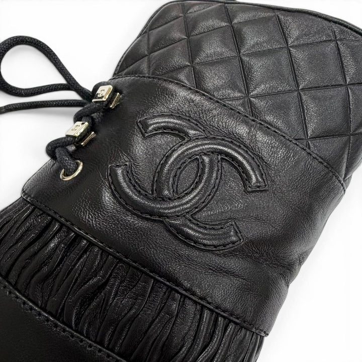 極美品△CHANEL シャネル G37956X01000 ココマーク マトラッセ レースアップ レザーショートブーツ ブラック 37.5 イタリア製 保存袋付き