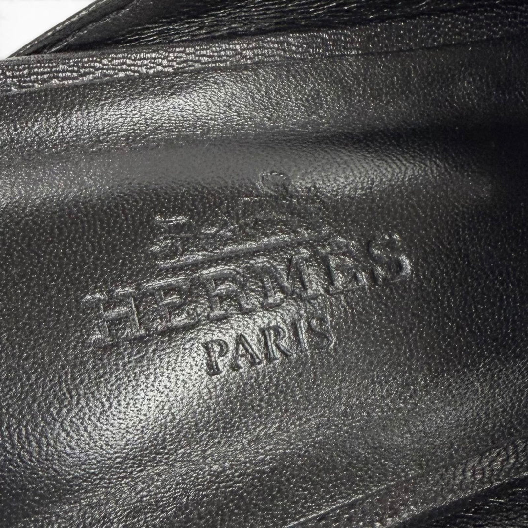 美品★HERMES エルメス H212295Z 01390 オズ シェーブル シルバー金具 ケリーバックル ミュール ブラック 35.5 伊製 箱・保存袋付き