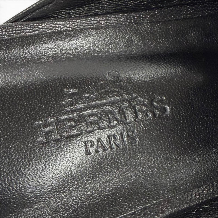 美品★HERMES エルメス H212295Z 01390 オズ シェーブル シルバー金具 ケリーバックル ミュール ブラック 35.5 伊製 箱・保存袋付き