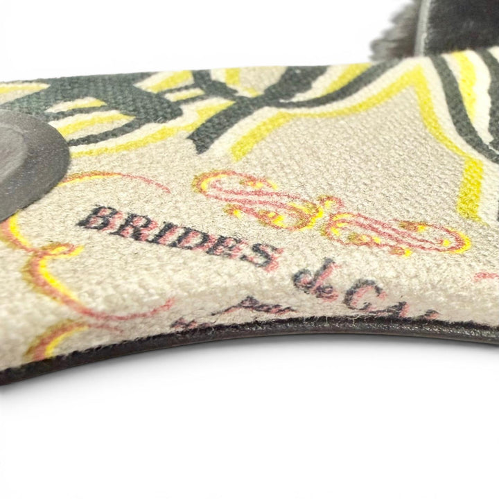 美品△HERMES エルメス オラン Hモチーフ ミンクファー BRIDES de GALA ブリッド ドゥ ガラ ミュール サンダル ブラック 36.5 イタリア製