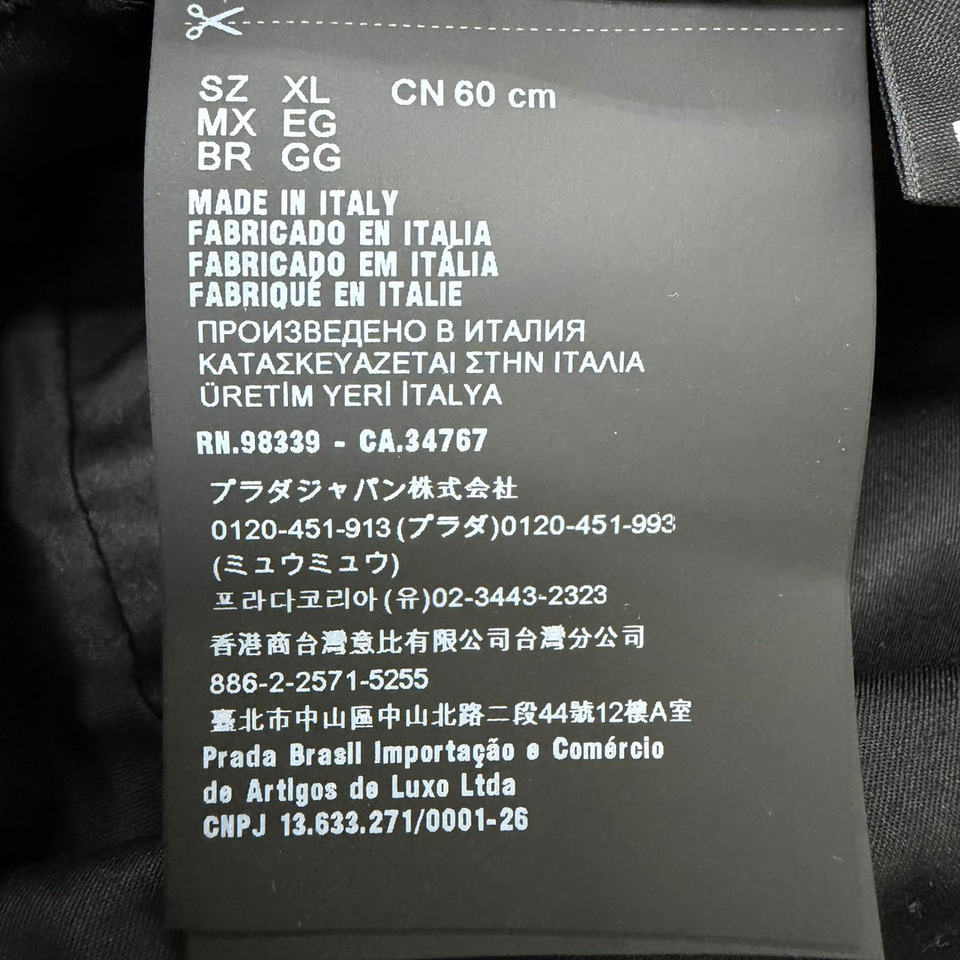 極美品□PRADA プラダ 2023年製 2HC137 子牛革 Re-Nylon トライアングルロゴ バケットハット ブラック XL イタリア製 正規品 保存袋付き