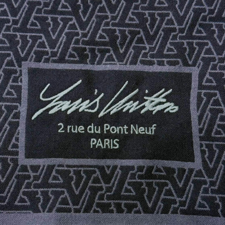 美品□LOUIS VUITTON ルイヴィトン 2023年製 M79639 ウール シルク LV スタンドアウト ロゴ総柄 ストール マフラー イタリア製 正規品