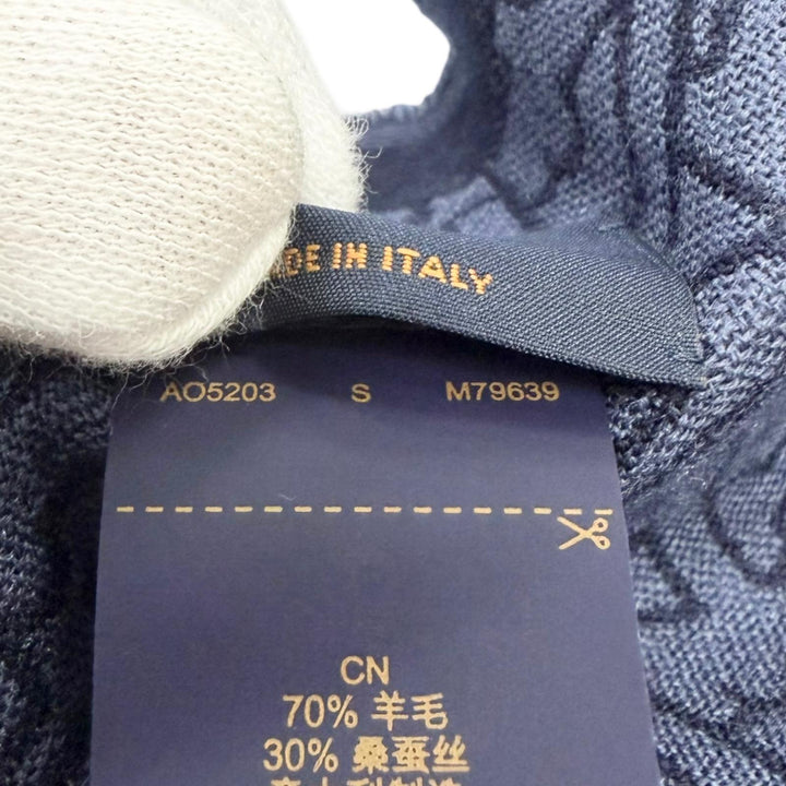 美品□LOUIS VUITTON ルイヴィトン 2023年製 M79639 ウール シルク LV スタンドアウト ロゴ総柄 ストール マフラー イタリア製 正規品