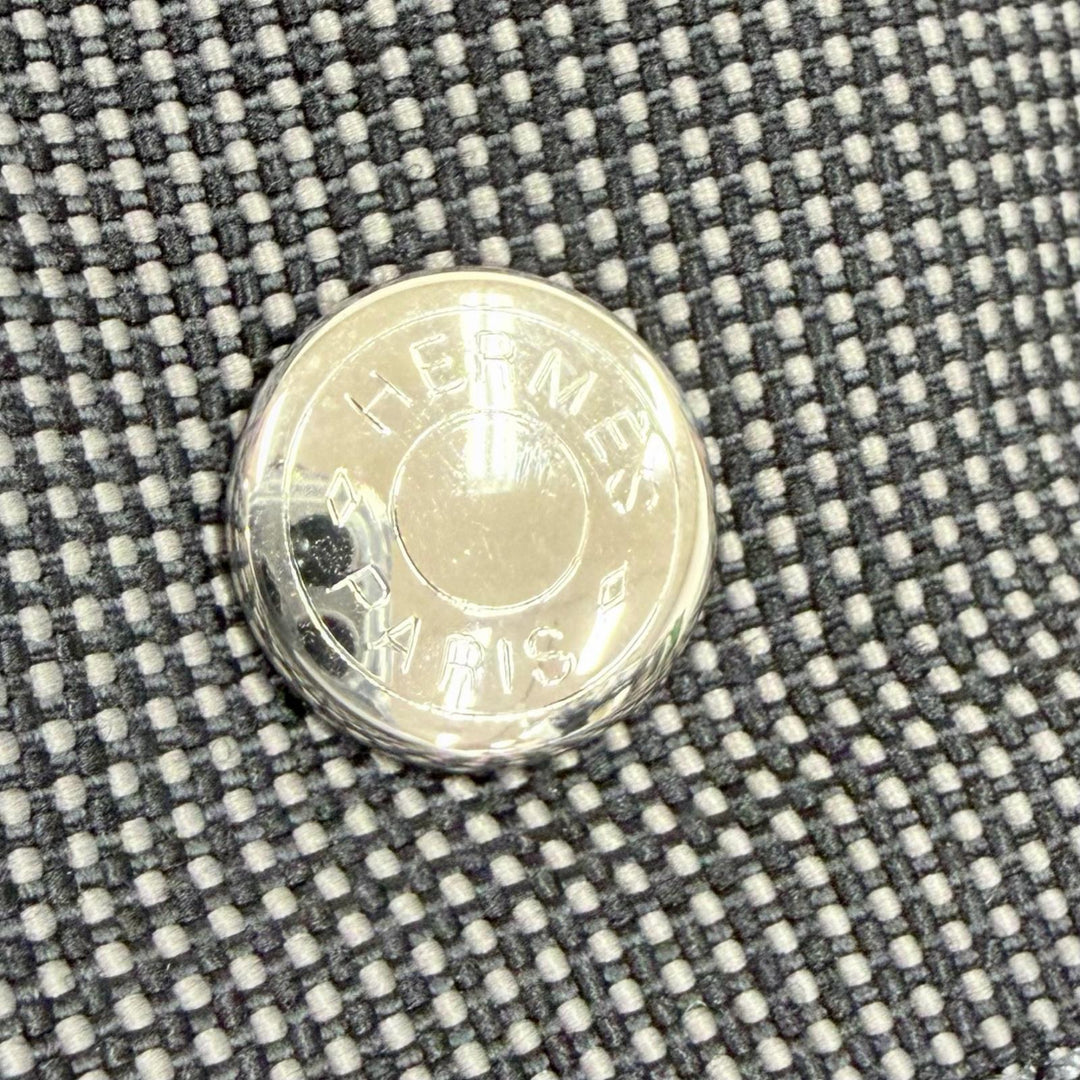 極美品☆HERMES エルメス エールライン PM シルバー金具 セリエ金具 キャンバス トートバッグ ハンドバッグ グレー フランス製
