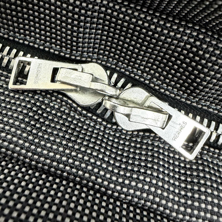 極美品☆HERMES エルメス エールライン PM シルバー金具 セリエ金具 キャンバス トートバッグ ハンドバッグ グレー フランス製