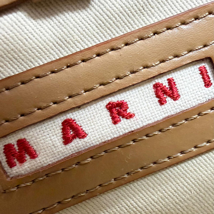 未使用品☆MARNI マルニ 2025年製 BMMP0067Q7 TROPICALIA MICRO レザー ラフィア 2WAY ハンド ショルダーバッグ ブラウン イタリア製