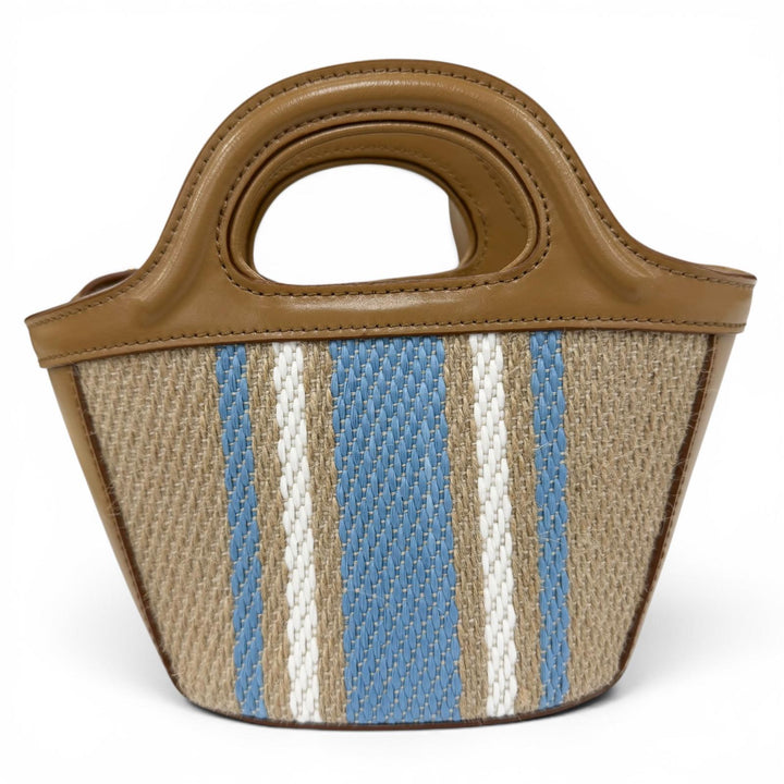未使用品☆MARNI マルニ 2025年製 BMMP0067Q7 TROPICALIA MICRO レザー ラフィア 2WAY ハンド ショルダーバッグ ブラウン イタリア製
