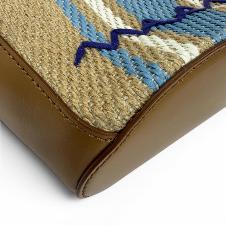 未使用品☆MARNI マルニ 2025年製 BMMP0067Q7 TROPICALIA MICRO レザー ラフィア 2WAY ハンド ショルダーバッグ ブラウン イタリア製