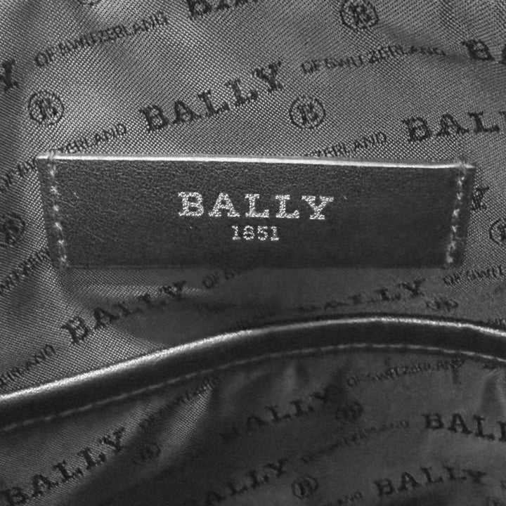 極美品□BALLY バリー MECOY メコイ バリーストライプ ボヴィンレザー ロゴ入り クロスボディバッグ ショルダーバッグ ブラック メンズ