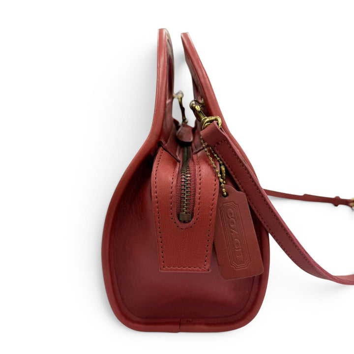 美品☆COACH コーチ ヴィンテージ 9942 オールドコーチ グローブレザー 2WAY ハンドバッグ ショルダーバッグ レッド レディース