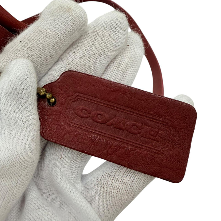 美品☆COACH コーチ ヴィンテージ 9942 オールドコーチ グローブレザー 2WAY ハンドバッグ ショルダーバッグ レッド レディース