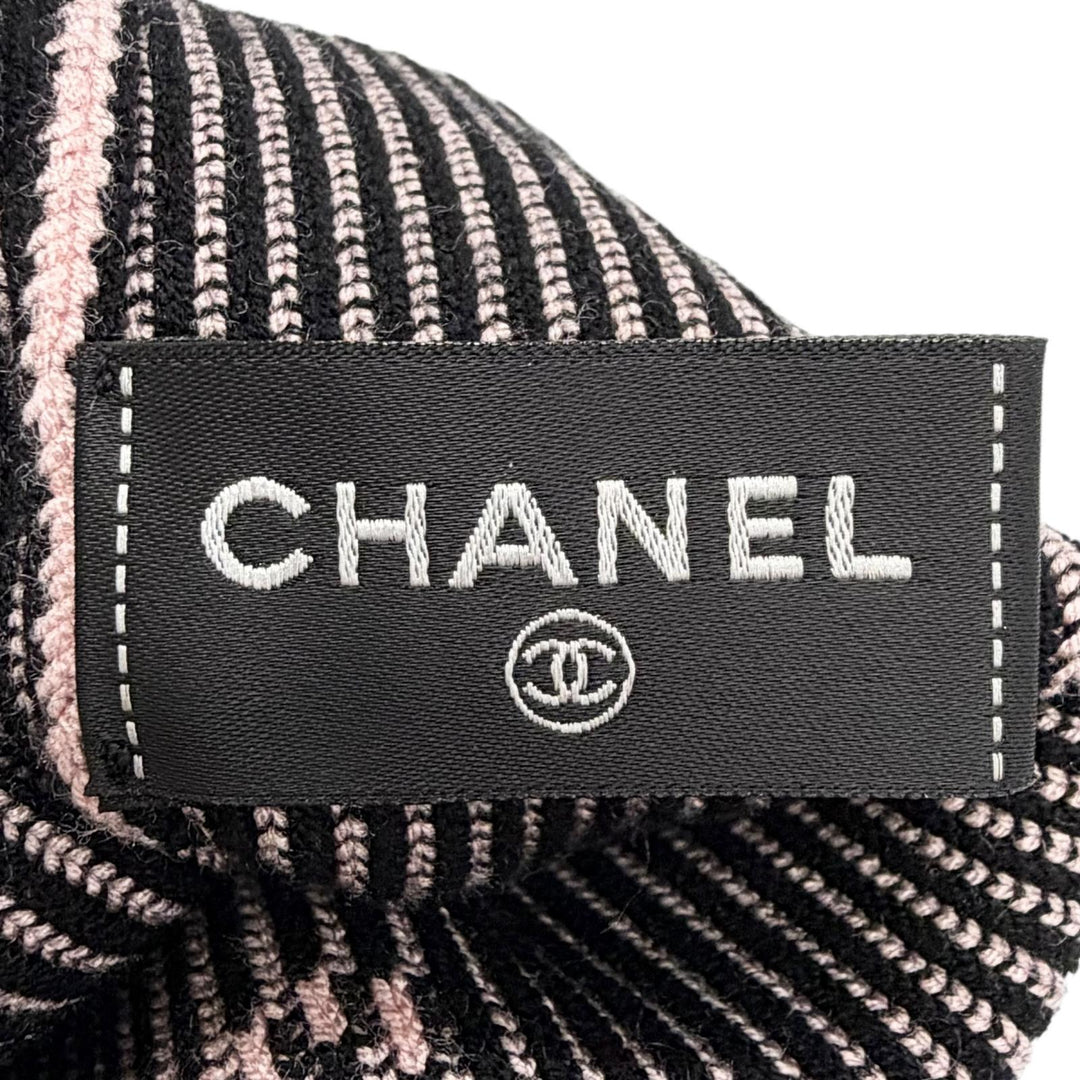 極美品△CHANEL シャネル 24C ゲートル クルーズコレクション ココマーク CCロゴ リブニット レッグウォーマー ピンク 伊製 レディース
