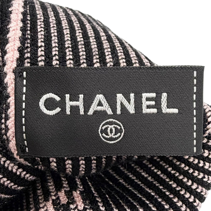 極美品△CHANEL シャネル 24C ゲートル クルーズコレクション ココマーク CCロゴ リブニット レッグウォーマー ピンク 伊製 レディース