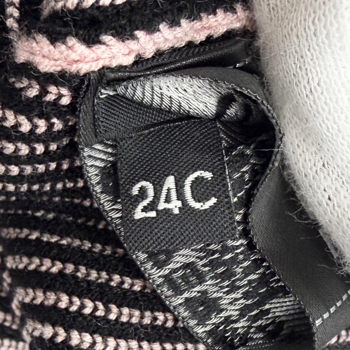 極美品△CHANEL シャネル 24C ゲートル クルーズコレクション ココマーク CCロゴ リブニット レッグウォーマー ピンク 伊製 レディース