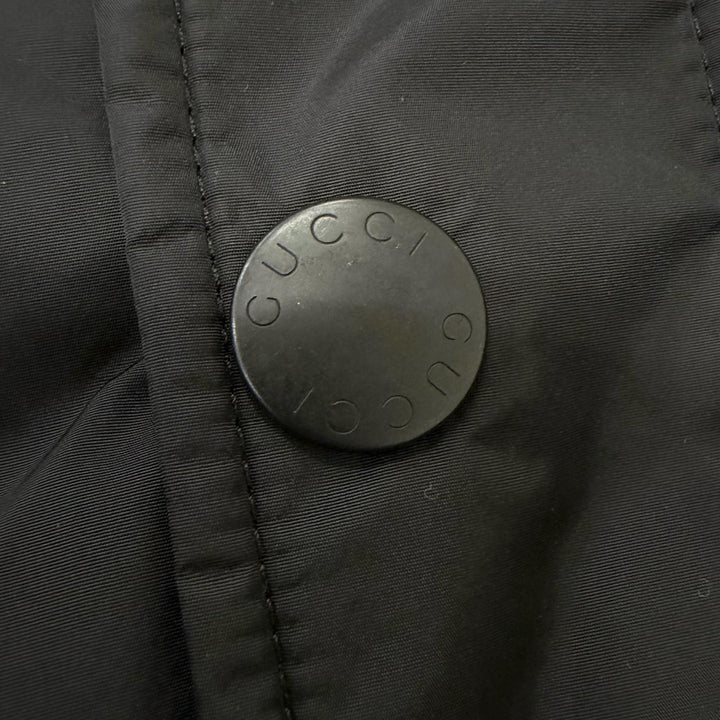 極美品□GUCCI グッチ ヴィンテージ 162865 ウール トムフォード期 ロゴボタン リバーシブル ダウンジャケット 44 イタリア製 正規品