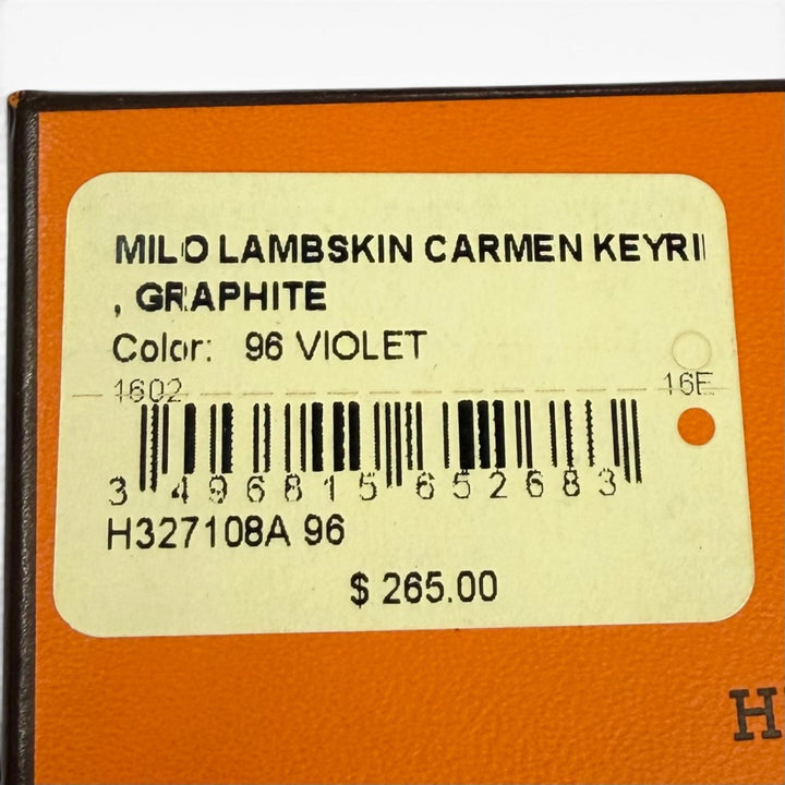美品★HERMES エルメス カルメン ヴァイオレット シルバー金具 タッセル レザー バッグチャーム キーホルダー フランス製 箱付き