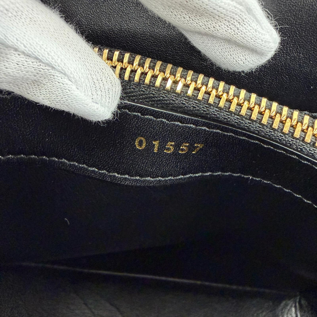 美品☆CELINE セリーヌ スモール 16 セーズ サチネイテッドカーフスキン 2WAY ハンドバッグ ショルダーバッグ ブラック 定価616000円