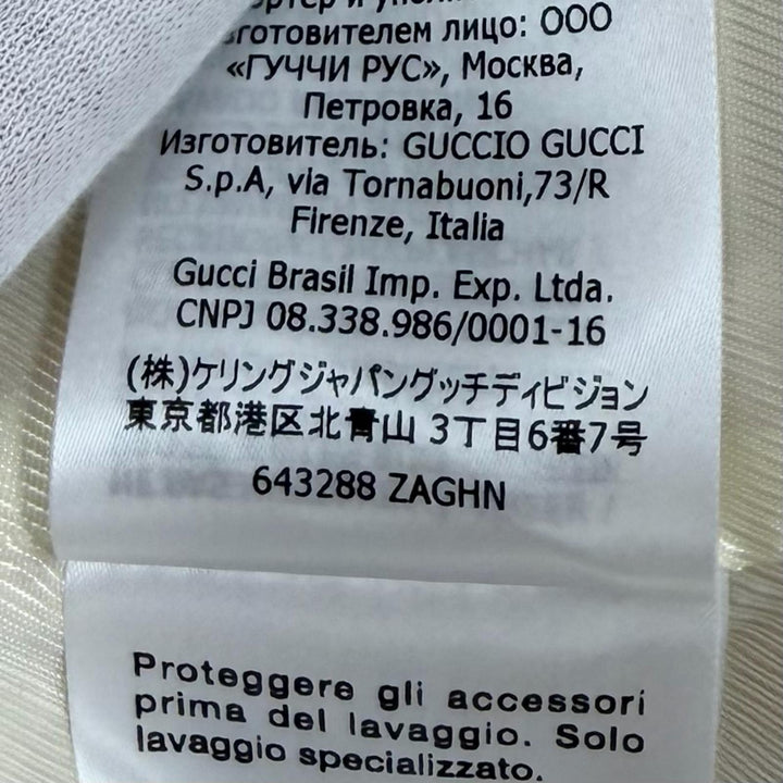 未使用品★GUCCI グッチ 643288 ウール100% ホースビット レザー使い 総柄 半袖 ジャケット ベージュ 38 イタリア製 正規品 ハンガー付き