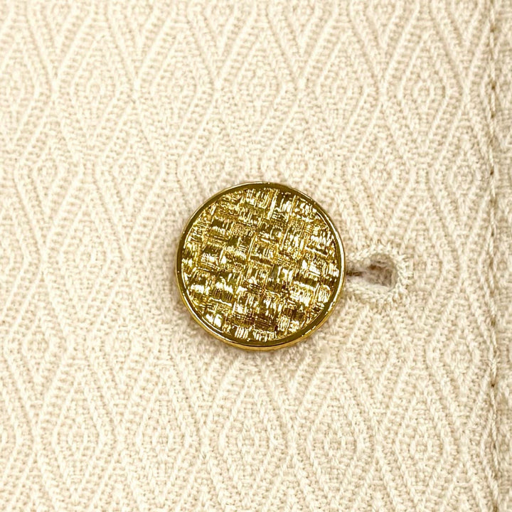 未使用品★GUCCI グッチ 643288 ウール100% ホースビット レザー使い 総柄 半袖 ジャケット ベージュ 38 イタリア製 正規品 ハンガー付き