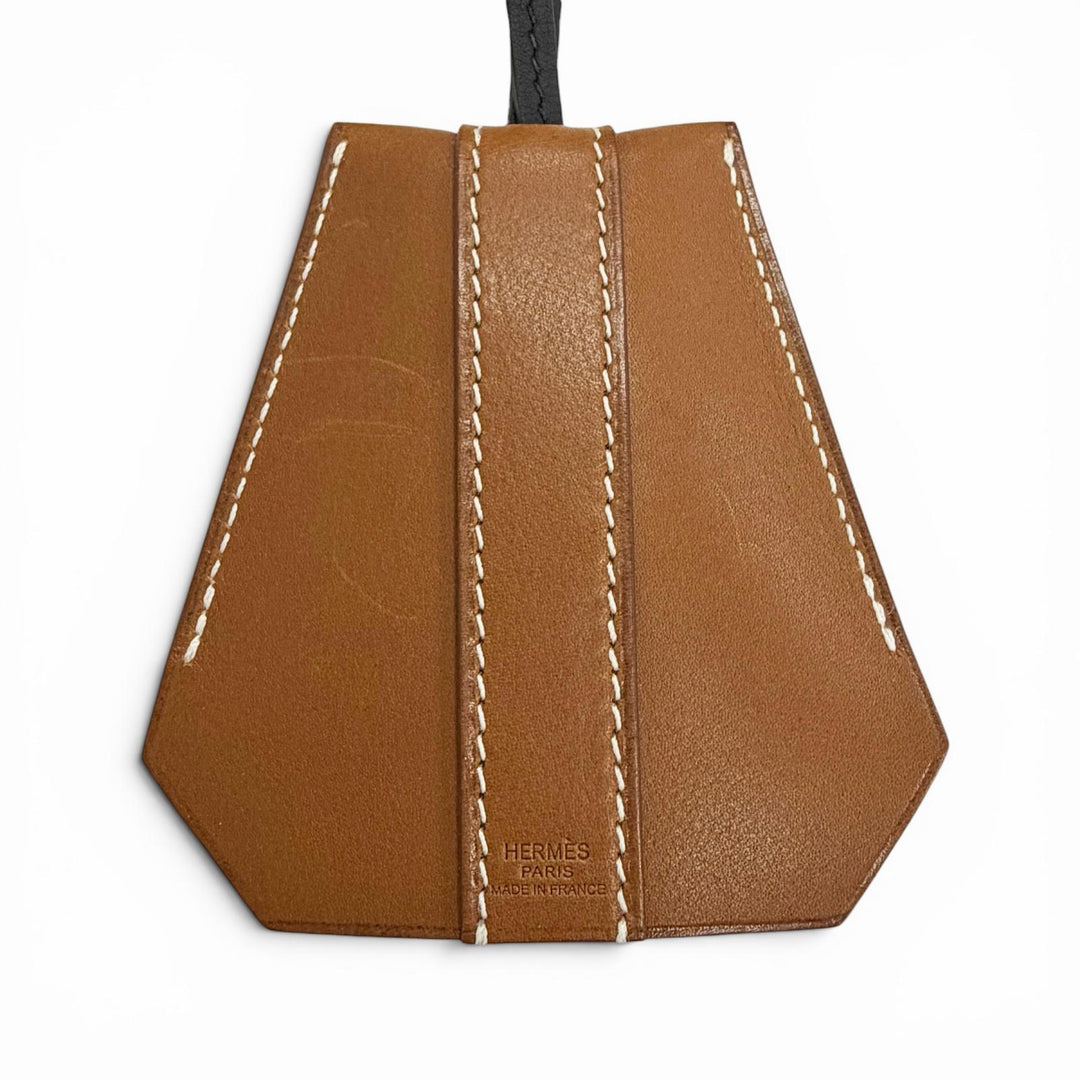 極美品△HERMES エルメス クロシェット バックル ロングネックレス レザー フォーヴ ブラック シルバー金具 K刻印 現行品 定価204600円