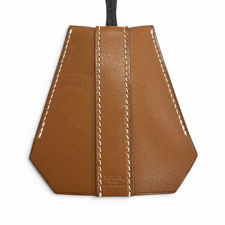極美品△HERMES エルメス クロシェット バックル ロングネックレス レザー フォーヴ ブラック シルバー金具 K刻印 現行品 定価204600円