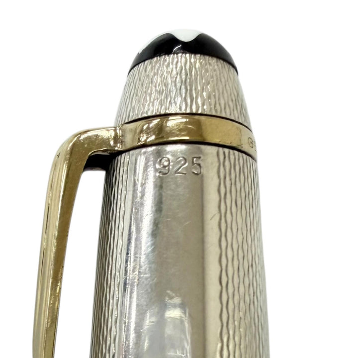 極美品□MONTBLANC モンブラン マイスターシュテュック ソリテール SV925 ボールペン シルバー ゴールド ドイツ製 重量40g 筆記確認済み