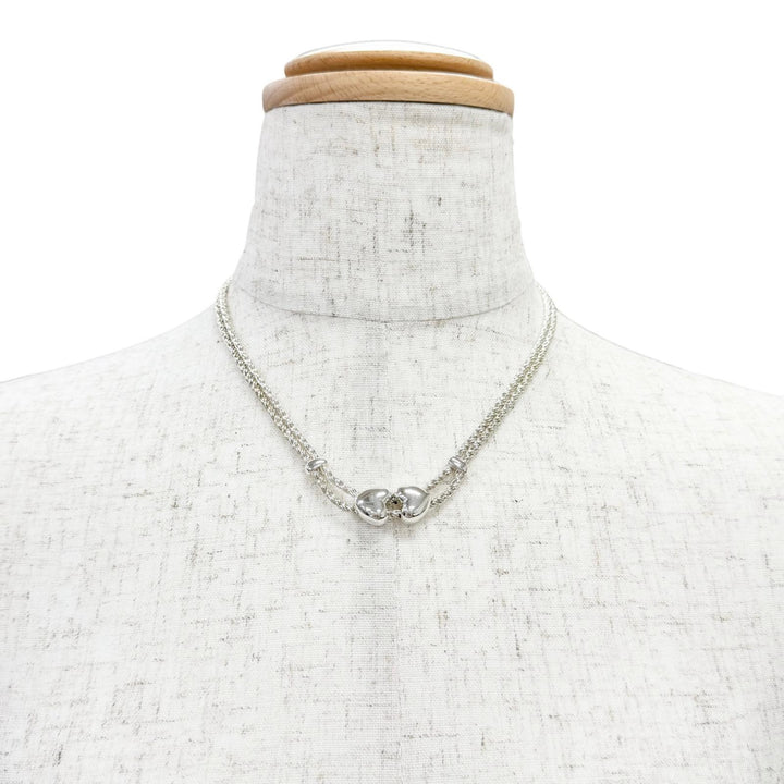 美品△TIFFANY&amp;Co. ティファニー ダブルロープ ハート 925 チョーカー ネックレス アクセサリー シルバー 重量31.6g レディース オススメ