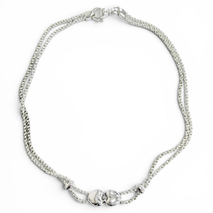 美品△TIFFANY&amp;Co. ティファニー ダブルロープ ハート 925 チョーカー ネックレス アクセサリー シルバー 重量31.6g レディース オススメ