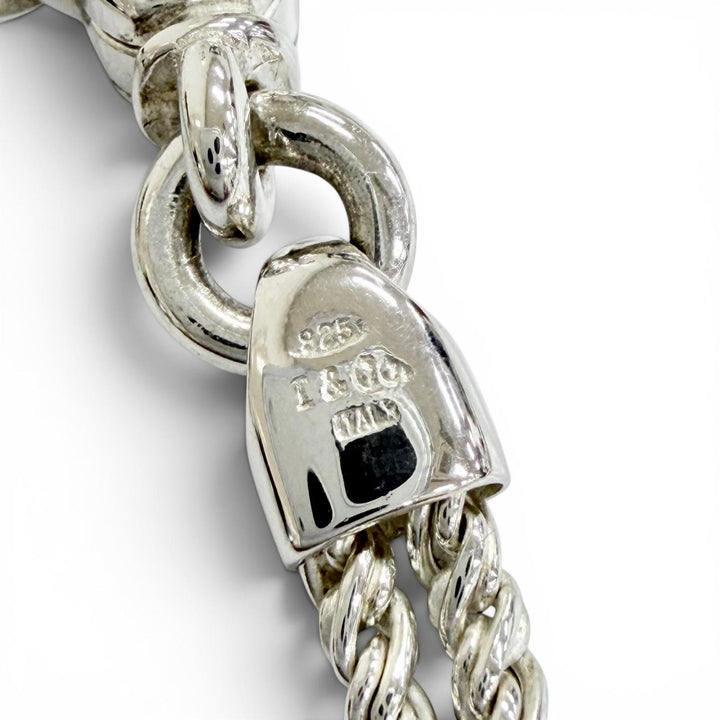 美品△TIFFANY&amp;Co. ティファニー ダブルロープ ハート 925 チョーカー ネックレス アクセサリー シルバー 重量31.6g レディース オススメ