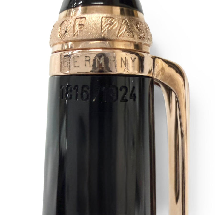 極美品□MONTBLANC モンブラン 75周年記念 1Pダイヤモンド 1924本限定 ローラーボール ボールペン ブラック ローズゴールド ドイツ製