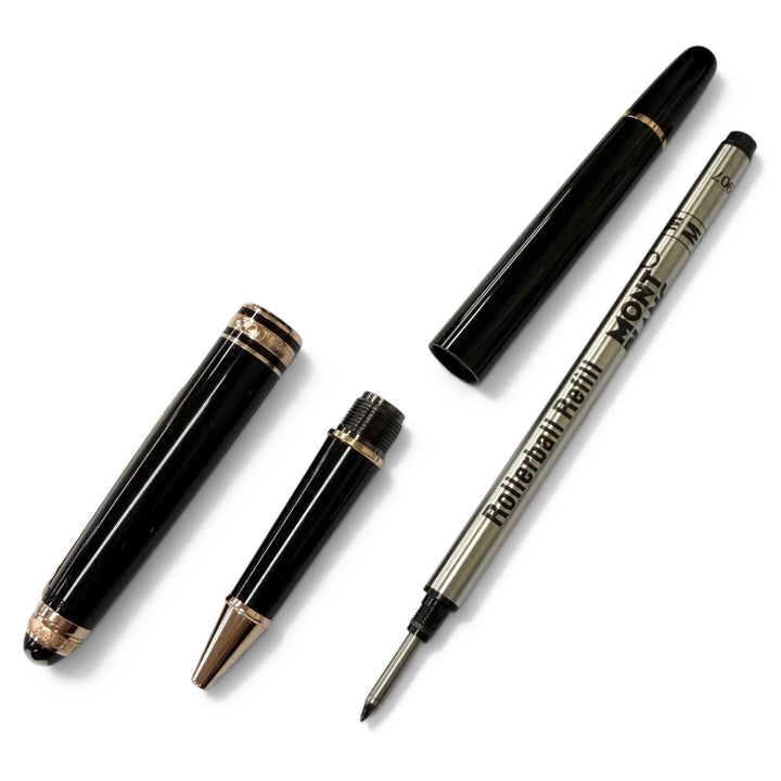 極美品□MONTBLANC モンブラン 75周年記念 1Pダイヤモンド 1924本限定 ローラーボール ボールペン ブラック ローズゴールド ドイツ製