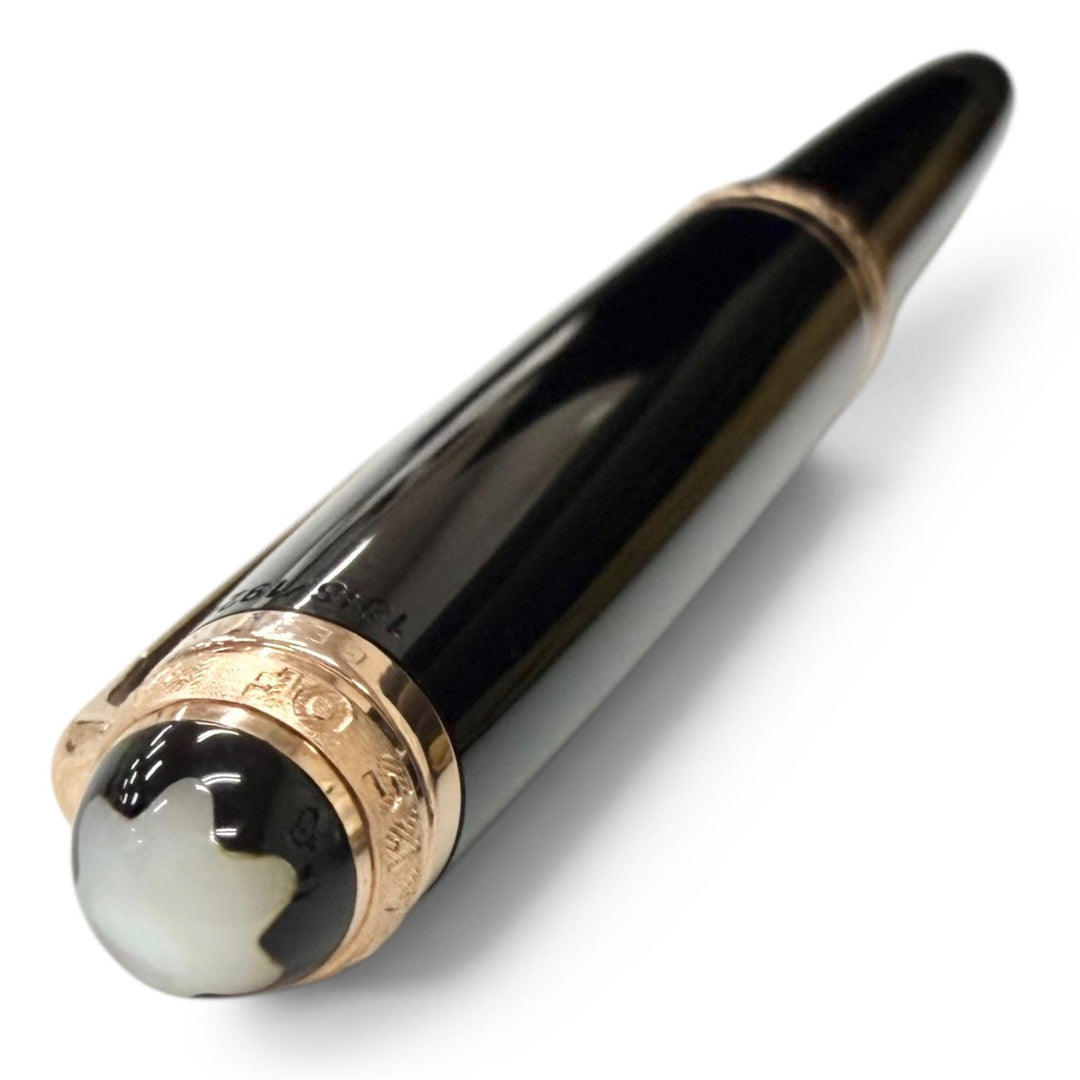 極美品□MONTBLANC モンブラン 75周年記念 1Pダイヤモンド 1924本限定 ローラーボール ボールペン ブラック ローズゴールド ドイツ製