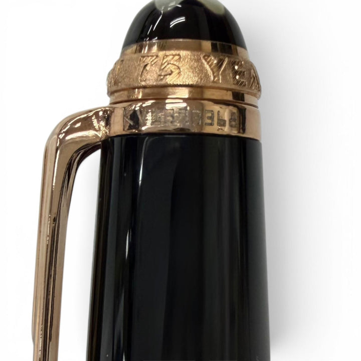 極美品□MONTBLANC モンブラン 75周年記念 1Pダイヤモンド 1924本限定 ローラーボール ボールペン ブラック ローズゴールド ドイツ製